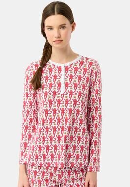 Roller Rabbit Monkey Pajama Top Pink Womens Medium New